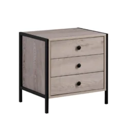 Kahra Nightstand Three Drawers Ash Oak