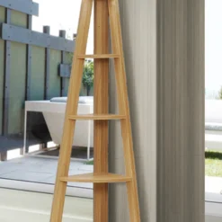 Kira Corner Ladder Bookcase Oak