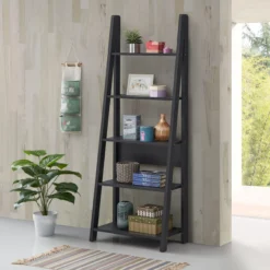 Kira Ladder Bookcase Black