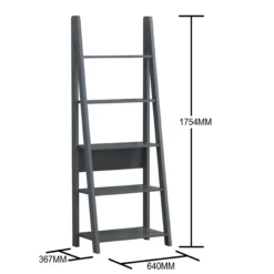Kira Ladder Bookcase Dark Grey