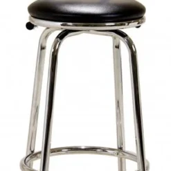 Lancaster Black Chrome Breakfast Bar Stool Pair