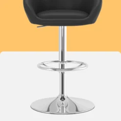 Lombardy Height Adjustable Breakfast Bar Stool Chrome - Black