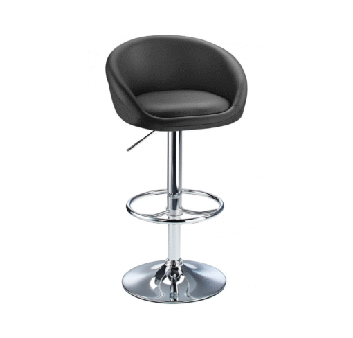 Lombardy Height Adjustable Breakfast Bar Stool Chrome - Black