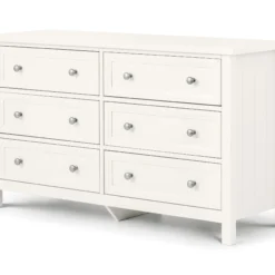 Marine 6 Drawer Wide Chest - Surf White