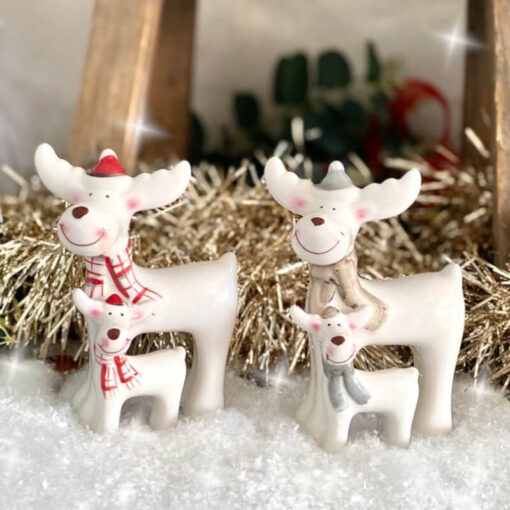 Pair Ceramic Reindeer - 2 colours