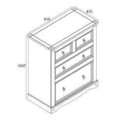 Pereza Mexican Pine 2 Plus 2 Drawer Chest