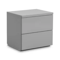 Quebec 2 Draw Bedside - Grey Gloss
