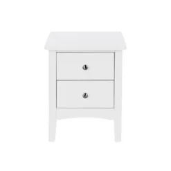 Qwelbe 2 Petite Drawer Bedside Cabinet - White
