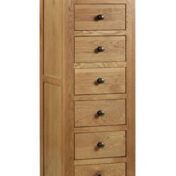 Rachel Narrow 7 Drawer Chest Solid Oak Veneers
