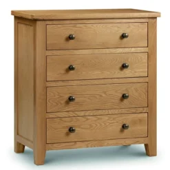 Rachel Oak 4 Drawer Bedroom Chest - Solid Oak Veneers