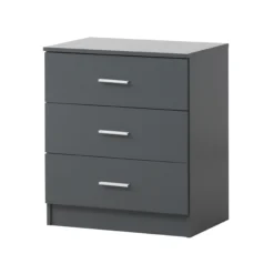 Renio 3 Drawer Chest Dark Grey