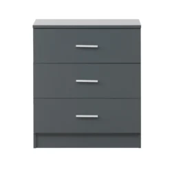 Renio 3 Drawer Chest Dark Grey