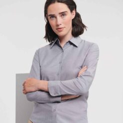Russell Collection Ladies Long Sleeve Easy Care Oxford Shirt