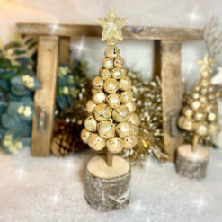 Rustic Gold Bell Christmas Tree - 2 sizes - LG