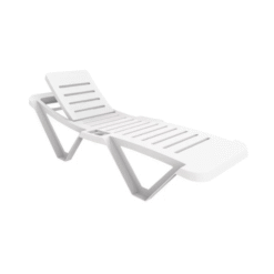 Sanobi White Garden Sun Lounger Recliners Pack Of 2