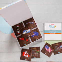 Teddo Play - Americas and Oceania Geography Flags and Facts Learning Cards Set