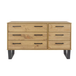 Tocos Pine 3+3 Drawer Wide Chest Of Drawers