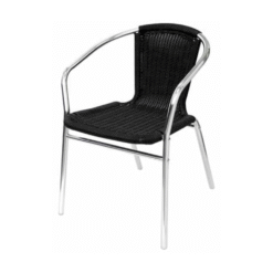 Yoakny 4 Outdoor Garden Aluminium Black Chairs