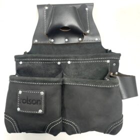 3-Pocket Oil-Tanned Leather Single Tool Pouch